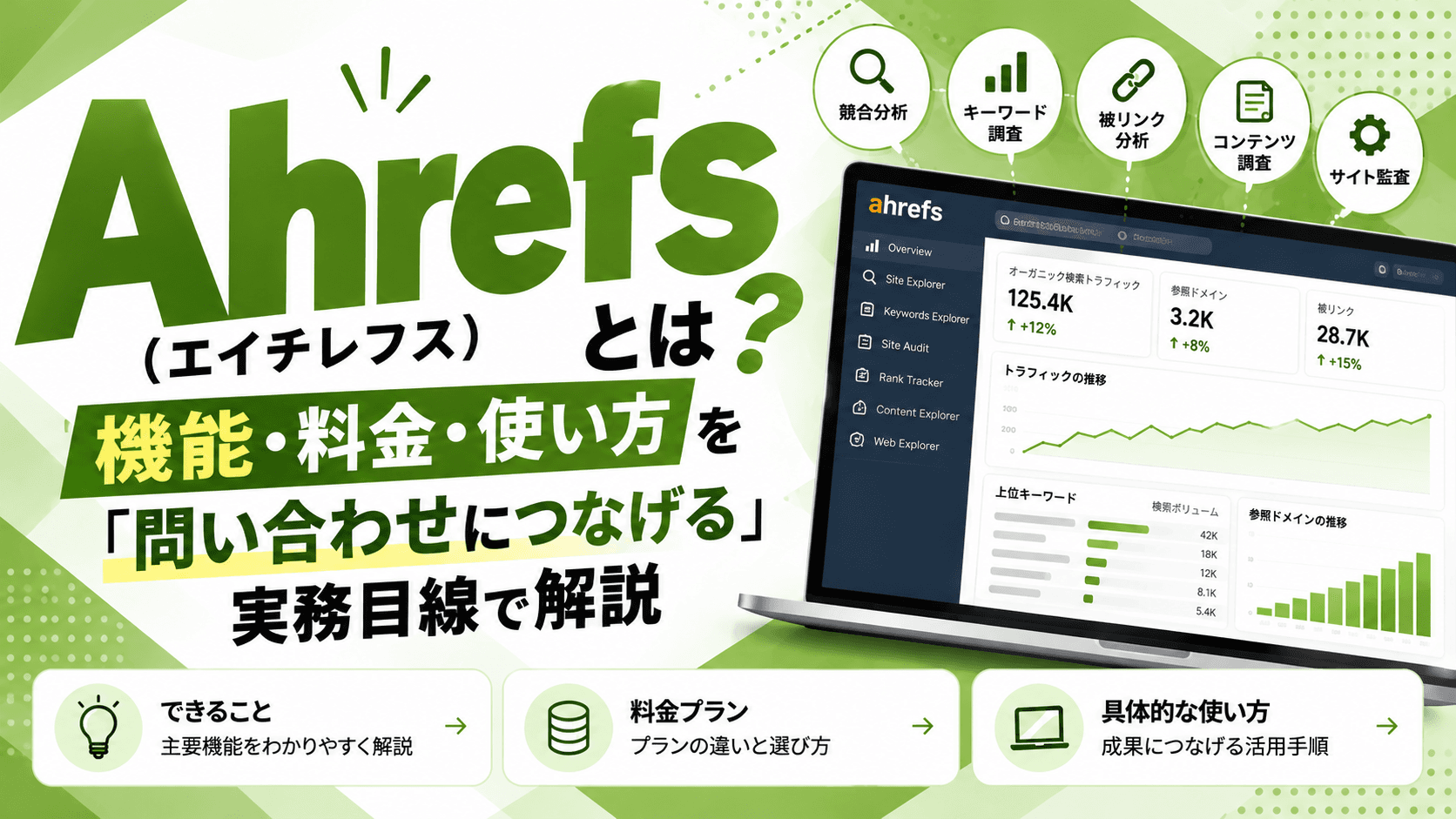 Ahrefs(エイチレフス)とは?機能・料金・使い方を「問い合わせにつなげる」実務目線で解説【2026年版】